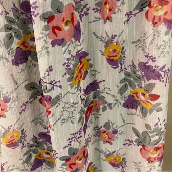 A.N.A. Short Sleeve Peasant Top Floral Sheer Blouse 2X - Picture 8 of 11